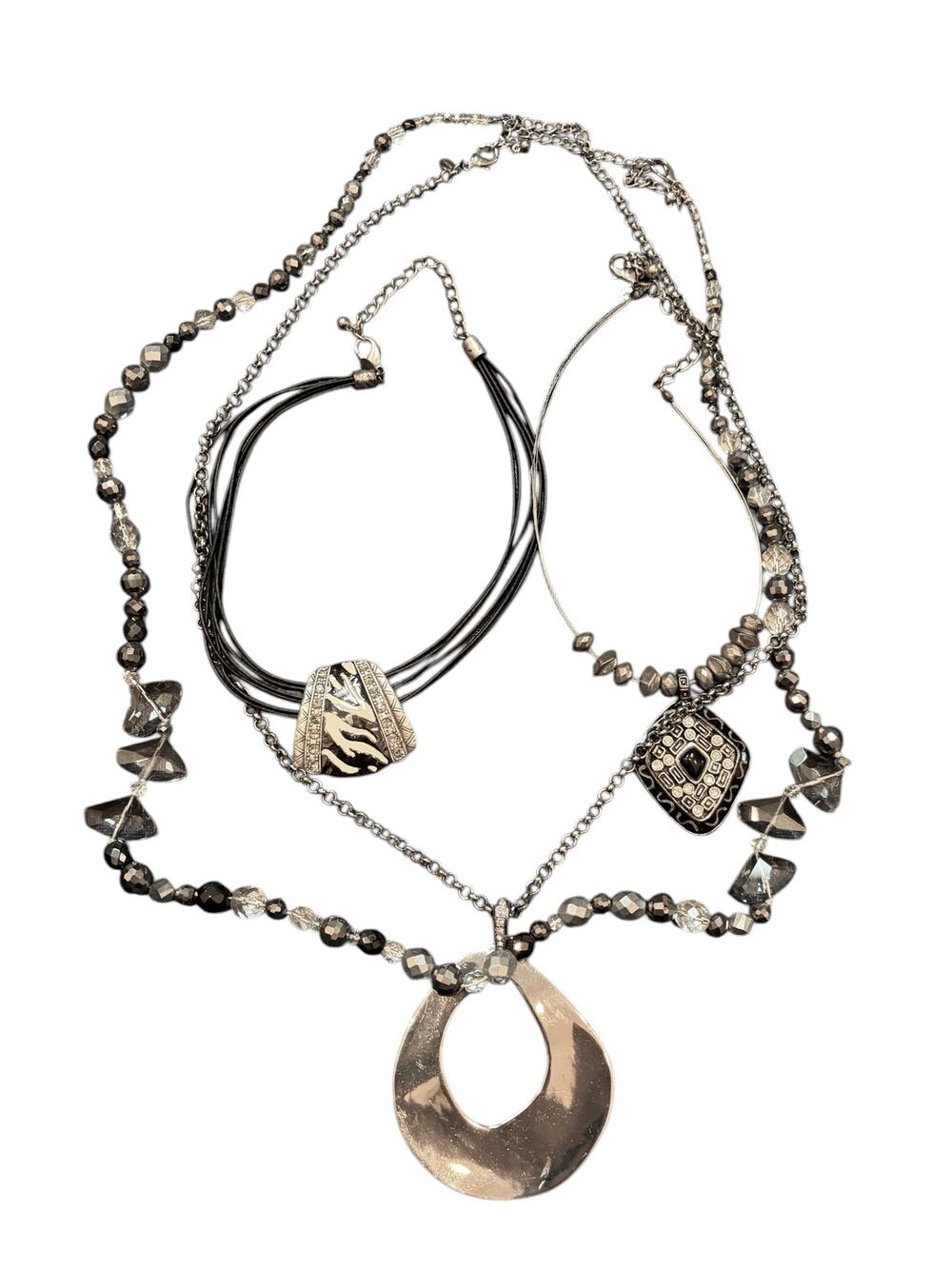 Chico’s Statement Necklace Bundle – 4 Pc | Beaded, Pendant, Layering Jewelry #14